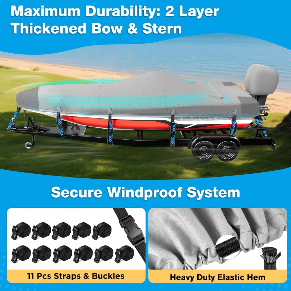 Boat Cover 20-22ft, 1200D Wate - Fishing Boat Trailer review and price