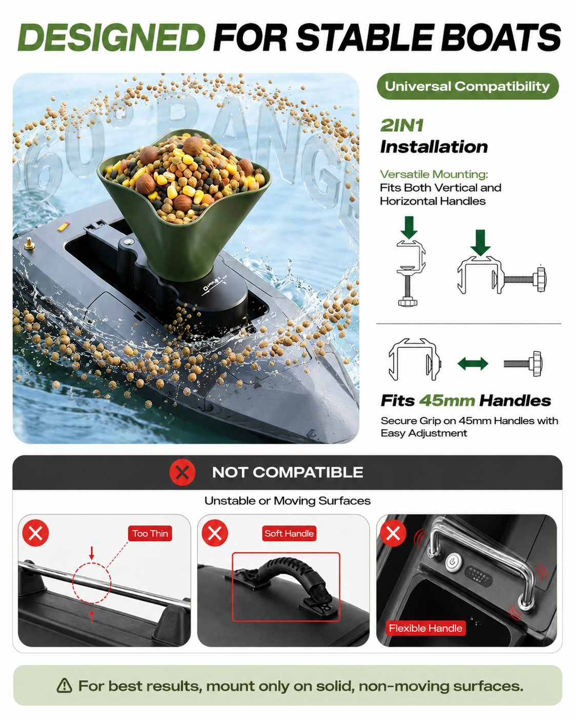 360° Rotating Bait Dispenser & - Fishing Boat Anchor Winch review and price
