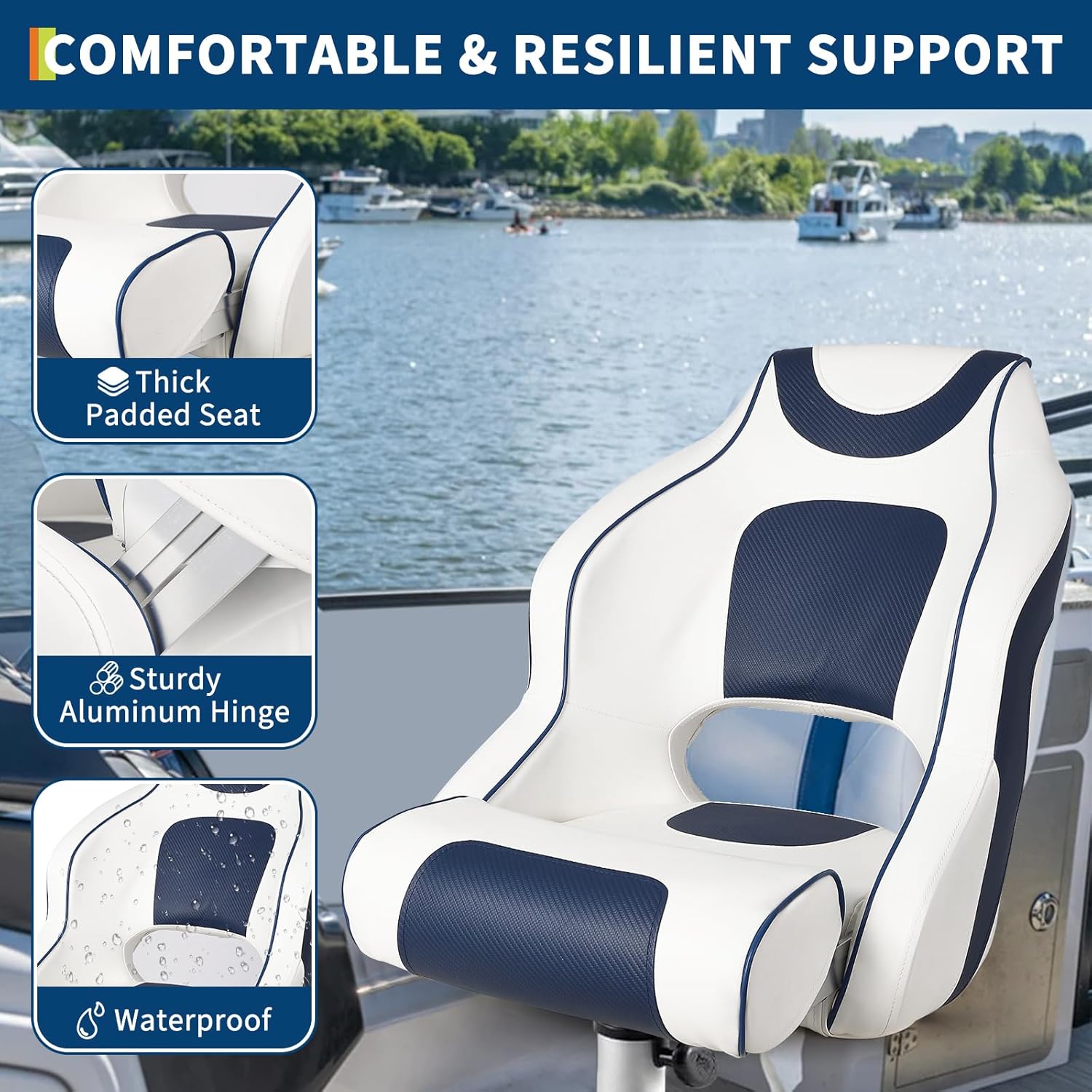 High Back Boat Seat with Flip- - Fishing Boat Seat review and price