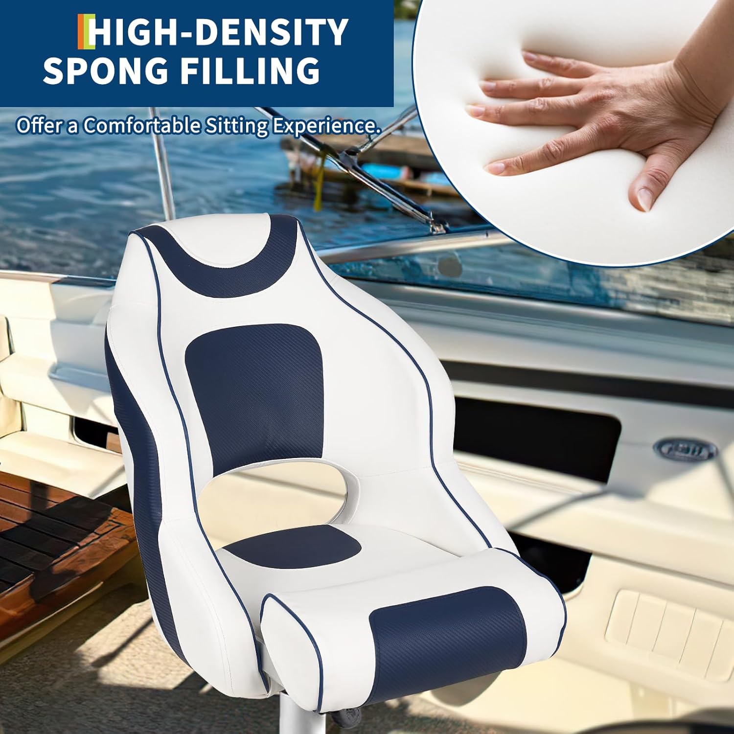 High Back Boat Seat with Flip- - Fishing Boat Seat review and price
